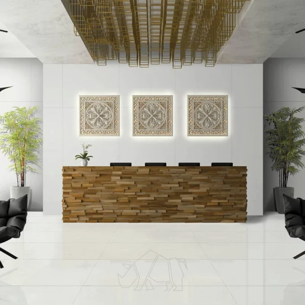 Business reception area with 1200x1200 tiles