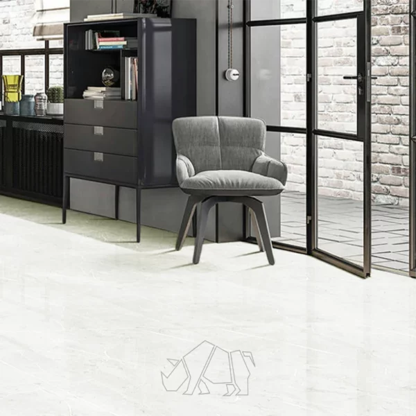 600mm x 600mm floor tiles finish in a street-level storefront