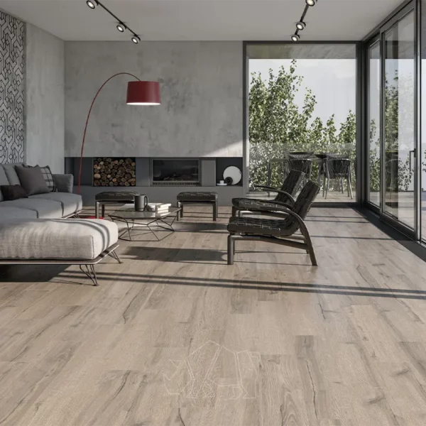 200 x 1200 porcelain tiles in a spacious area with glass windows